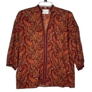 Women's Vintage Martha of Taos Original multi-color prairie blouse size large‎